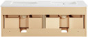 Loraine 48" White Engineered Stone And Solid Wood Wall Mounted Bathroom Vanity