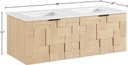 Loraine 48" White Engineered Stone And Solid Wood Wall Mounted Bathroom Vanity