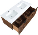 Loraine 48" White Engineered Stone And Solid Wood Wall Mounted Bathroom Vanity