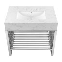 Gridiron 36" Bathroom Vanity, Silver