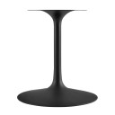 Pedestal Design 60" Oval Walnut Wood Grain Dining Table Black Walnut, Black Base