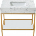 Marlo 36" Engineered Stone Top Vanity, Gold