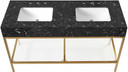 Marlo 60" Engineered Stone Top Vanity, Gold