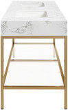 Marlo 60" Engineered Stone Top Vanity, Gold