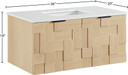 Loraine 36" White Engineered Stone And Solid Wood Wall Mounted Bathroom Vanity