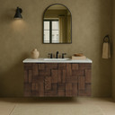 Loraine 36" White Engineered Stone And Solid Wood Wall Mounted Bathroom Vanity
