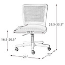 Paige Modern Farmhouse Swivel Office Chair, Rattan Back