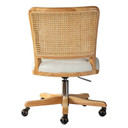 Paige Modern Farmhouse Swivel Office Chair, Rattan Back