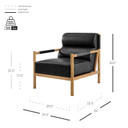 Newstead Vegan Leather Accent Armchair, Casa Black