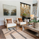 Newstead Vegan Leather Accent Armchair, Boucle Fabric