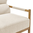 Newstead Vegan Leather Accent Armchair, Boucle Fabric