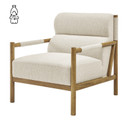 Newstead Vegan Leather Accent Armchair, Boucle Fabric