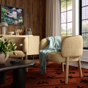 Fontella Textured Fabric Accent Chair