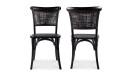 Crestwood Dining Chair in Natural Wood & Rattan - Set of 2