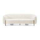 Odessa Beige Fabric + Antique Brass Sofa