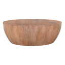 Mango Distressed Wood Drum Coffee Table