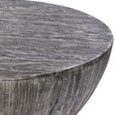 Mango Sandblasted Black Wood Drum Coffee Table