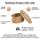 Nova 36 Inch Oval Top Reeded Base Mango Wood Coffee Table