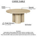 Tessa Coffee Table with 3 Pillar Legs