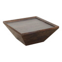 Clopay Acacia Wood Coffee Table with Trapezoid Base, Brown