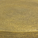 Lanka Antique Brass Hand Etched Textured Drum Coffee Table