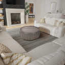 Clarissa 36 Inch Ribbed Drum Coffee Table, Gray Mango Wood