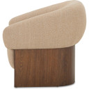 Otto Accent Chair in Flecked Tan Micro Boucle Fabric, Wood