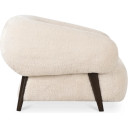 Devlin Accent Lounge Chair in Cream Faux Fur, Wood