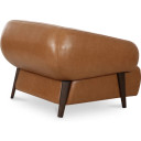 Devlin Accent Lounge Chair in Tan Brown Top Grain Leather, Wood
