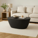 Jury 36 Inch Matte Black Hammered Aluminum Coffee Table