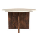 Kahlil 27 Inch Mango Wood and Marble Coffee Table