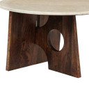 Kahlil 27 Inch Mango Wood and Marble Coffee Table