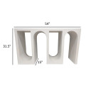 Baskin Rectangular Console Table with Wavelike Base, 54 Inch White Wood