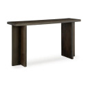 Oshae Console Sofa Table, Solid Wood T Shaped Legs, Dark Brown