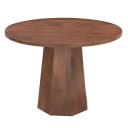 Loma 42 Inch  Round Top Dining Table,  Handmade Amber Brown Mango Wood