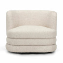 Valincia Heavy Boucle Swivel Accent Char, Cream Boucle