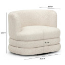 Valincia Heavy Boucle Swivel Accent Char, Cream Boucle