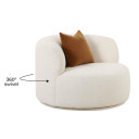 Mackie Cream Boucle Swivel Chair