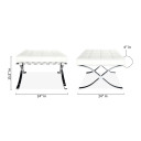 Paxton Ottoman, White Leather