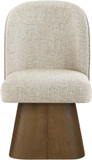 Claymore Linen Textured Fabric Upholstered Dining Side Chair, Brown Walnut