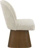 Claymore Linen Textured Fabric Upholstered Dining Side Chair, Brown Walnut