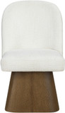 Claymore Linen Textured Fabric Upholstered Dining Side Chair, Brown Walnut