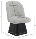 Claymore Linen Textured Fabric Upholstered Dining Side Chair, Black Wood