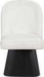 Claymore Linen Textured Fabric Upholstered Dining Side Chair, Black Wood