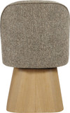 Claymore Linen Textured Fabric Upholstered Dining Side Chair, Natural Wood