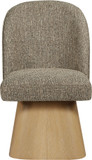 Claymore Linen Textured Fabric Upholstered Dining Side Chair, Natural Wood