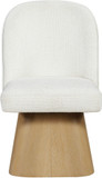 Claymore Linen Textured Fabric Upholstered Dining Side Chair, Natural Wood