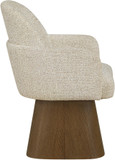 Claymore Linen Textured Fabric Upholstered Dining Armchair, Brown Walnut