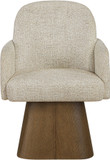 Claymore Linen Textured Fabric Upholstered Dining Armchair, Brown Walnut