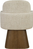Claymore Linen Textured Fabric Upholstered Dining Armchair, Brown Walnut